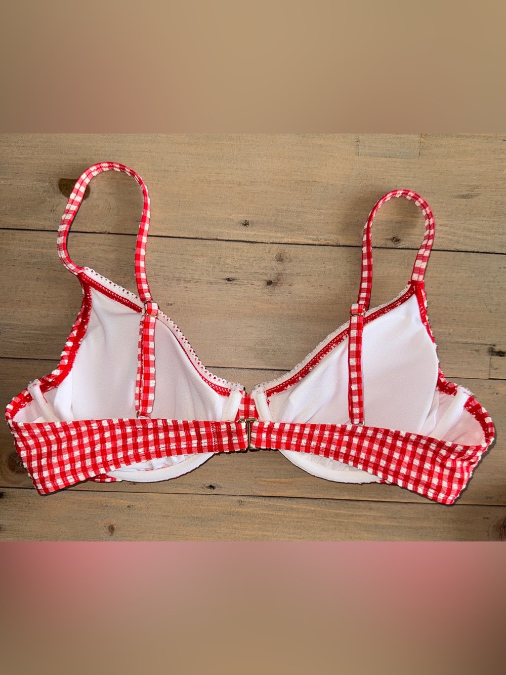 Wild Fable Red and White Gingham Bikini Set Size Medium - Picture 4 of 8